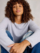 Clara LS Sparkle T-Shirt - Ivory Multi