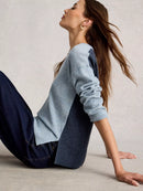 Lily V Neck Jumper - Blue Multi