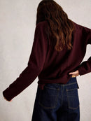 Lily V Neck Jumper - Plum