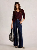 Lily V Neck Jumper - Plum