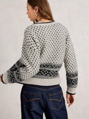 Holly Heart Cardigan - Ivory Multi