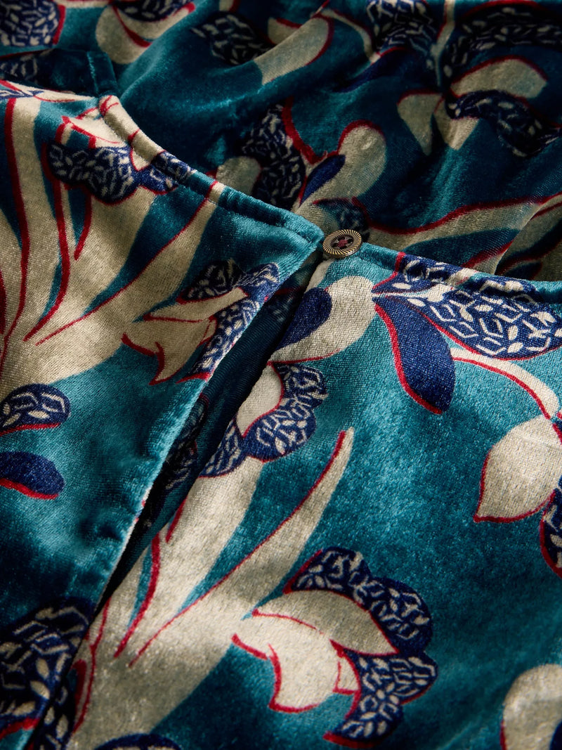 Lucy Velvet Dress - Blue Multi