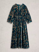 Lucy Velvet Dress - Blue Multi