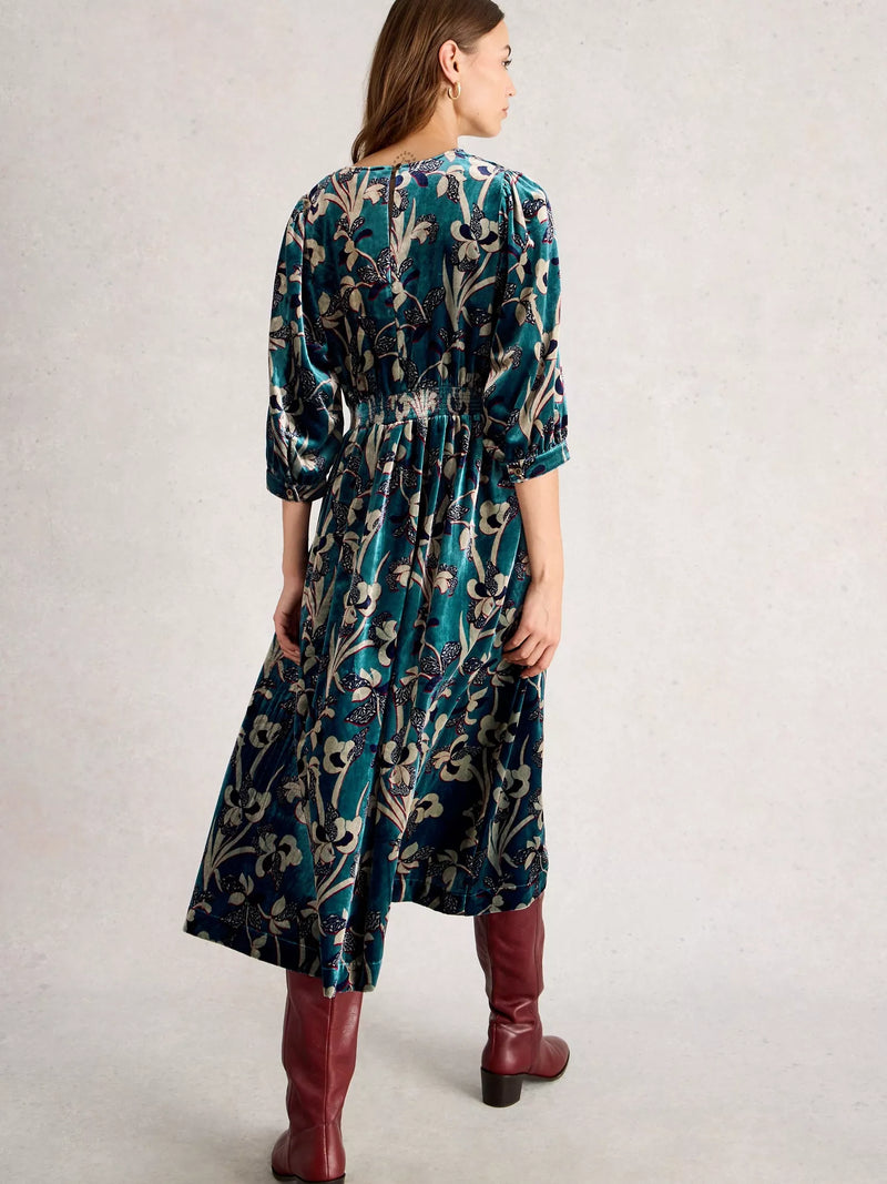 Lucy Velvet Dress - Blue Multi