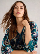 Lucy Velvet Dress - Blue Multi