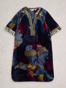 June Velvet Dress - Navy Multi