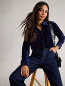 Sophie Velvet Shirt - Dark Navy