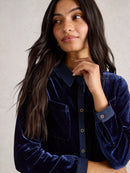 Sophie Velvet Shirt - Dark Navy