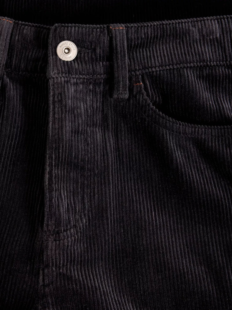 Ayla Cord Wide Leg Trouser - Pure Black