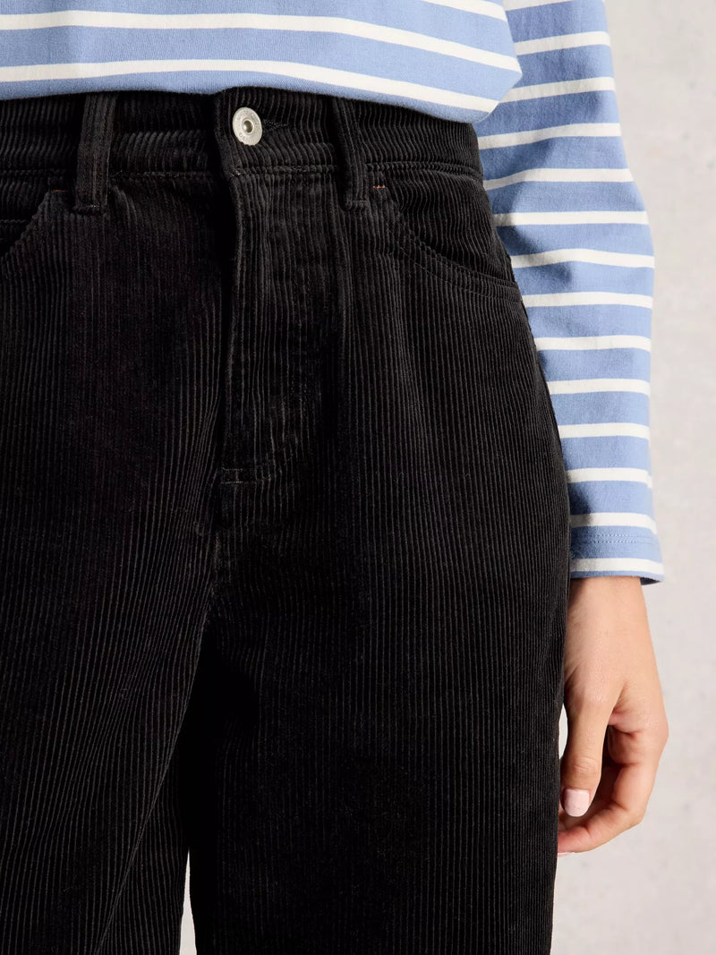 Ayla Cord Wide Leg Trouser - Pure Black