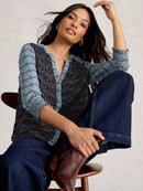 May Mixed Print Top - Blue Multi