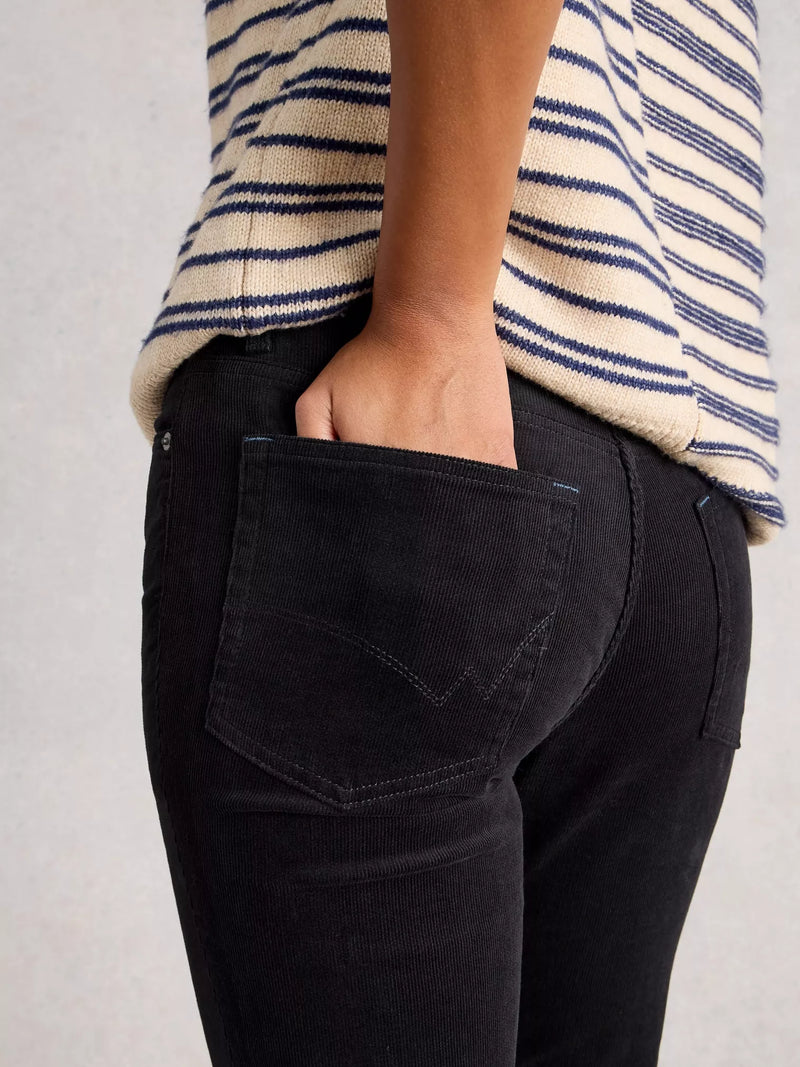 Brooke Cord Straight Trouser - Charcoal