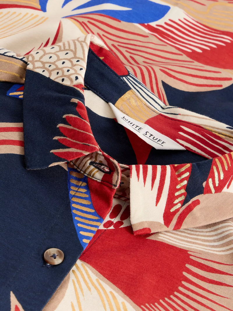 Rua Jersey Shirt Dress - Red Multi