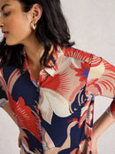 Rua Jersey Shirt Dress - Red Multi