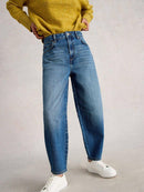 Aubrey Barrel Leg Jean - Mid Denim