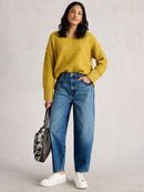 Aubrey Barrel Leg Jean - Mid Denim