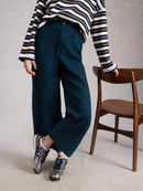 Tia Wide Leg Crop Trouser - Dark Navy