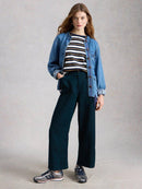 Tia Wide Leg Crop Trouser - Dark Navy