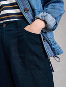 Tia Wide Leg Crop Trouser - Dark Navy