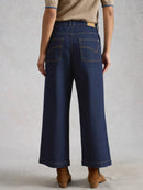 Tia Wide Leg Crop Jeans - Dark Denim