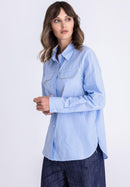 Beach Please Blouse - Navy Multi