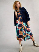 Rua Jersey Shirt Dress - Navy Multi