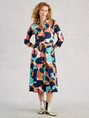 Rua Jersey Shirt Dress - Navy Multi