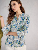 Sophie Organic Cotton Shirt - Ivory Print