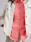 Sophie Linen Shirt - Mid Coral