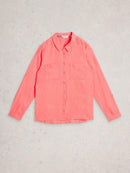 Sophie Linen Shirt - Mid Coral