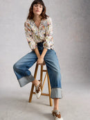Ruby Cotton Organic Top - Ivory Print