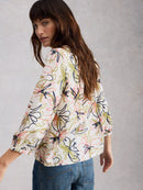 Ruby Cotton Organic Top - Ivory Print