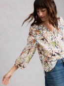 Ruby Cotton Organic Top - Ivory Print