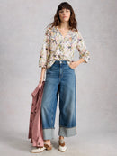 Ruby Cotton Organic Top - Ivory Print
