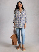 Bianca Linen Tunic - Ivory Print