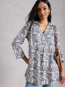 Bianca Linen Tunic - Ivory Print