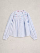 Sammy Smock Top - Blue Multi