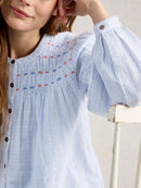 Sammy Smock Top - Blue Multi