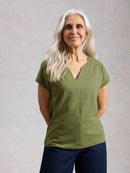 Nelly Notch Neck T-Shirt - Green