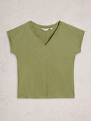 Nelly Notch Neck T-Shirt - Green