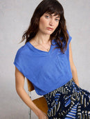 Iris Linen T-Shirt - Blue