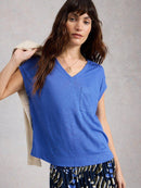Iris Linen T-Shirt - Blue