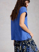 Iris Linen T-Shirt - Blue