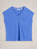 Iris Linen T-Shirt - Blue