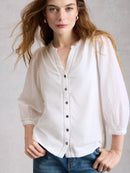 Daisy Dobby Mix Top - Brillant White