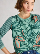Clara Long Sleeve T-Shirt - Teal Print