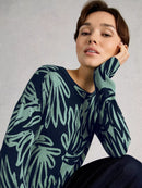Olive Print Jumper - Blue Print