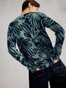 Olive Print Jumper - Blue Print