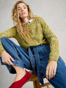 Olive Print Jumper - Green Print