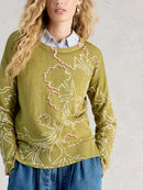 Olive Print Jumper - Green Print